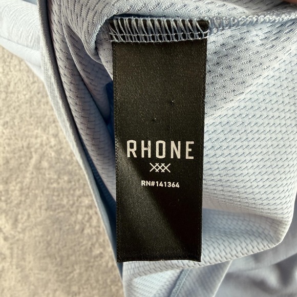 Rhone Pullover Shirt Mens Small Light Blue Snap Mock Neck Performance Athletic - Picture 10 of 15